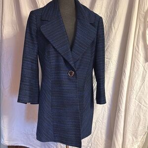Mary Kay by T Winhill Blue Tailored Blazer with Notched Lapel